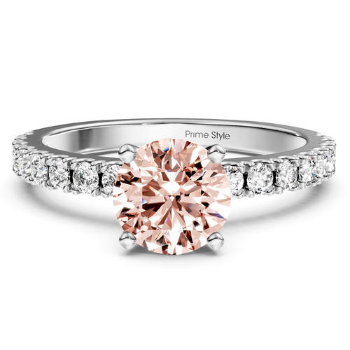 1.40-4.40 CT Round Cut Fancy Pink Diamonds - Engagement Ring