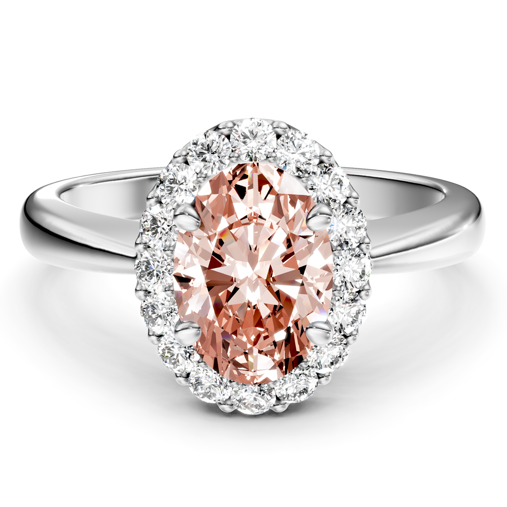 1.30-4.30 CT Oval &amp; Round Cut Fancy Pink Diamonds - Engagement Ring