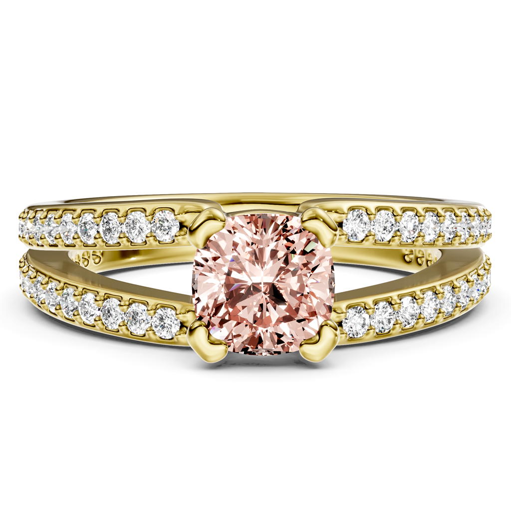 1.50-4.50 CT Cushion &amp; Round Cut Fancy Pink Diamonds - Engagement Ring