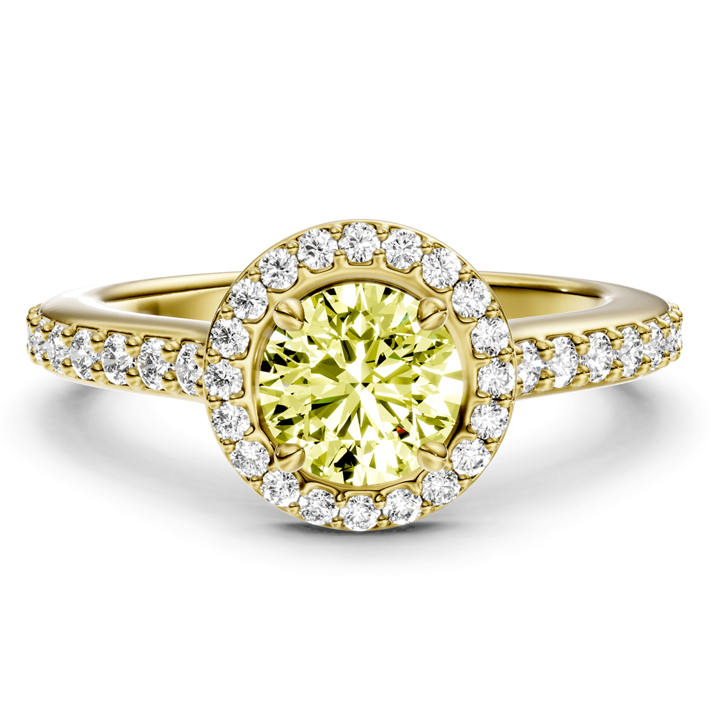 1.40 - 4.40 CT Round Cut Fancy Yellow Diamonds - Engagement Ring - Primestyle.com