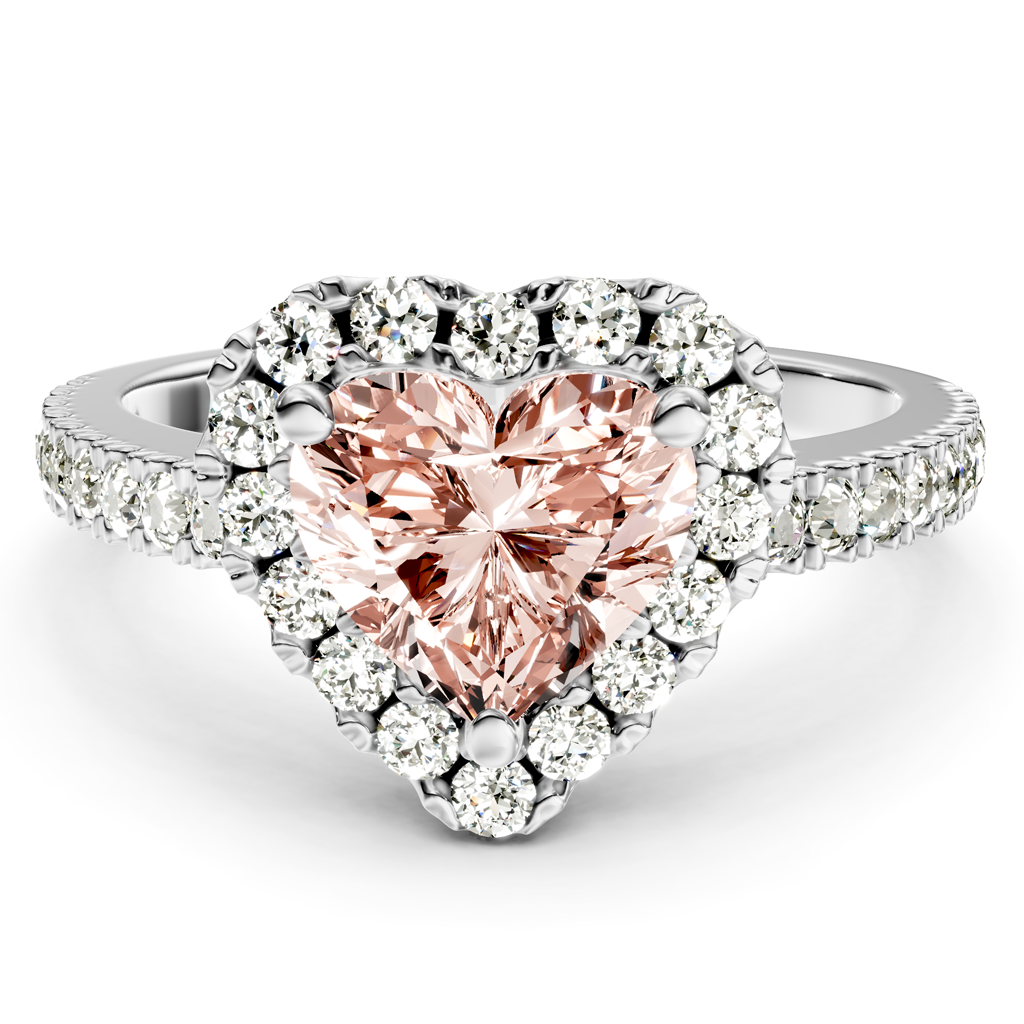 1.45-4.45 CT Heart &amp; Round Cut Fancy Pink Diamonds - Engagement Ring