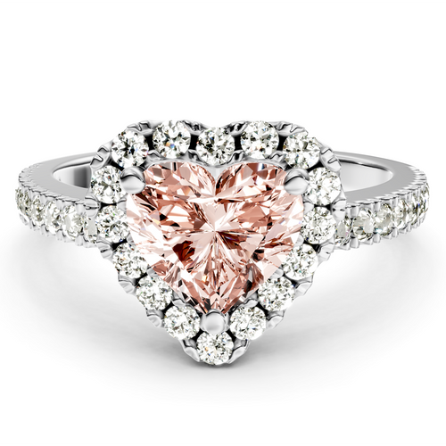 1.45-4.45 CT Heart & Round Cut Fancy Pink Diamonds - Engagement Ring