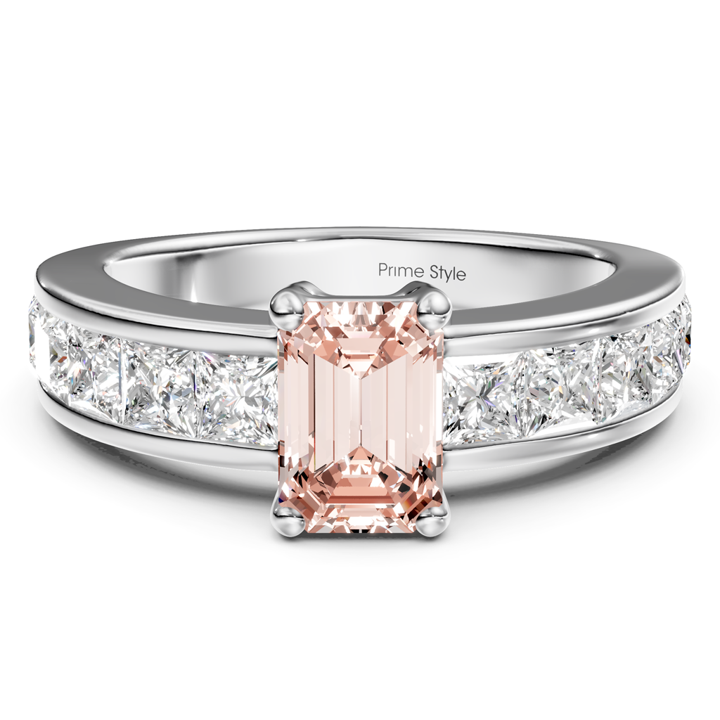 2.50-5.50 CT Emerald &amp; Princess Cut Fancy Pink Diamonds - Engagement Ring