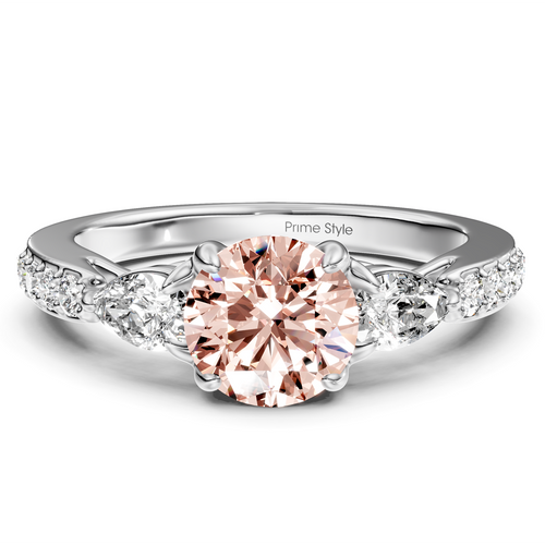 1.50-4.50 CT Pear & Round Cut Fancy Pink Diamonds - Engagement Ring