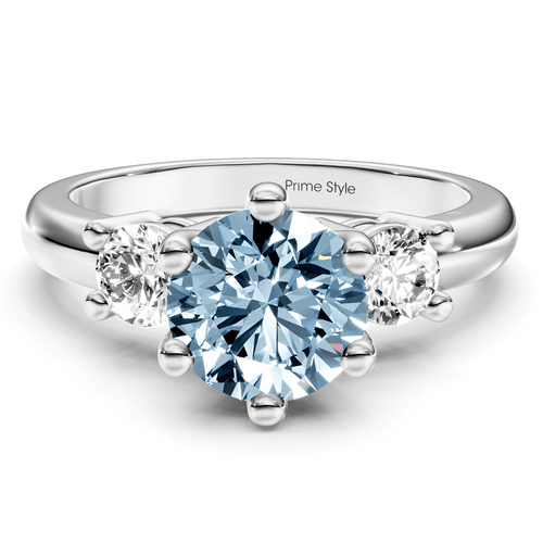 1.40 - 4.40 CT Round Cut Fancy Blue Diamonds - Engagement Ring - Primestyle.com