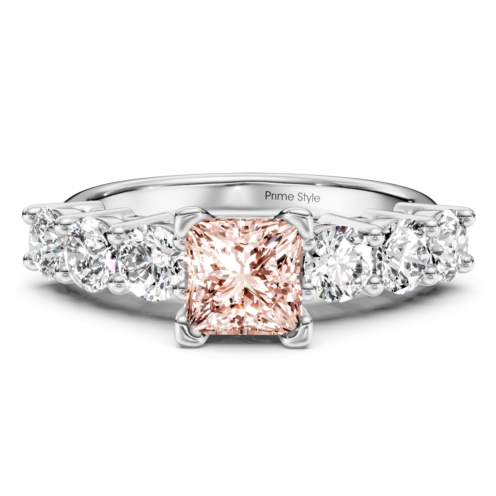 2.60-5.60 CT Round Cut Fancy Pink Diamonds - Engagement Ring