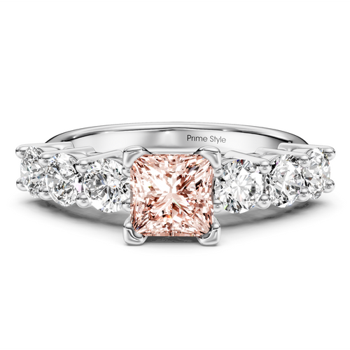 2.60-5.60 CT Round Cut Fancy Pink Diamonds - Engagement Ring