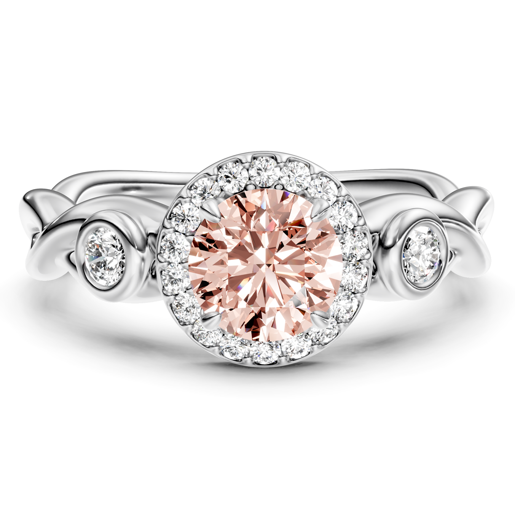 1.27-4.27 CT Round Cut Fancy Pink Diamonds - Engagement Ring