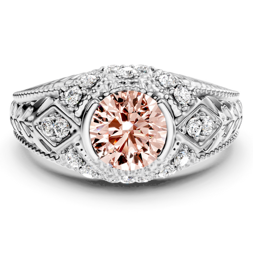 1.25-4.25 CT Round Cut Fancy Pink Diamonds - Engagement Ring