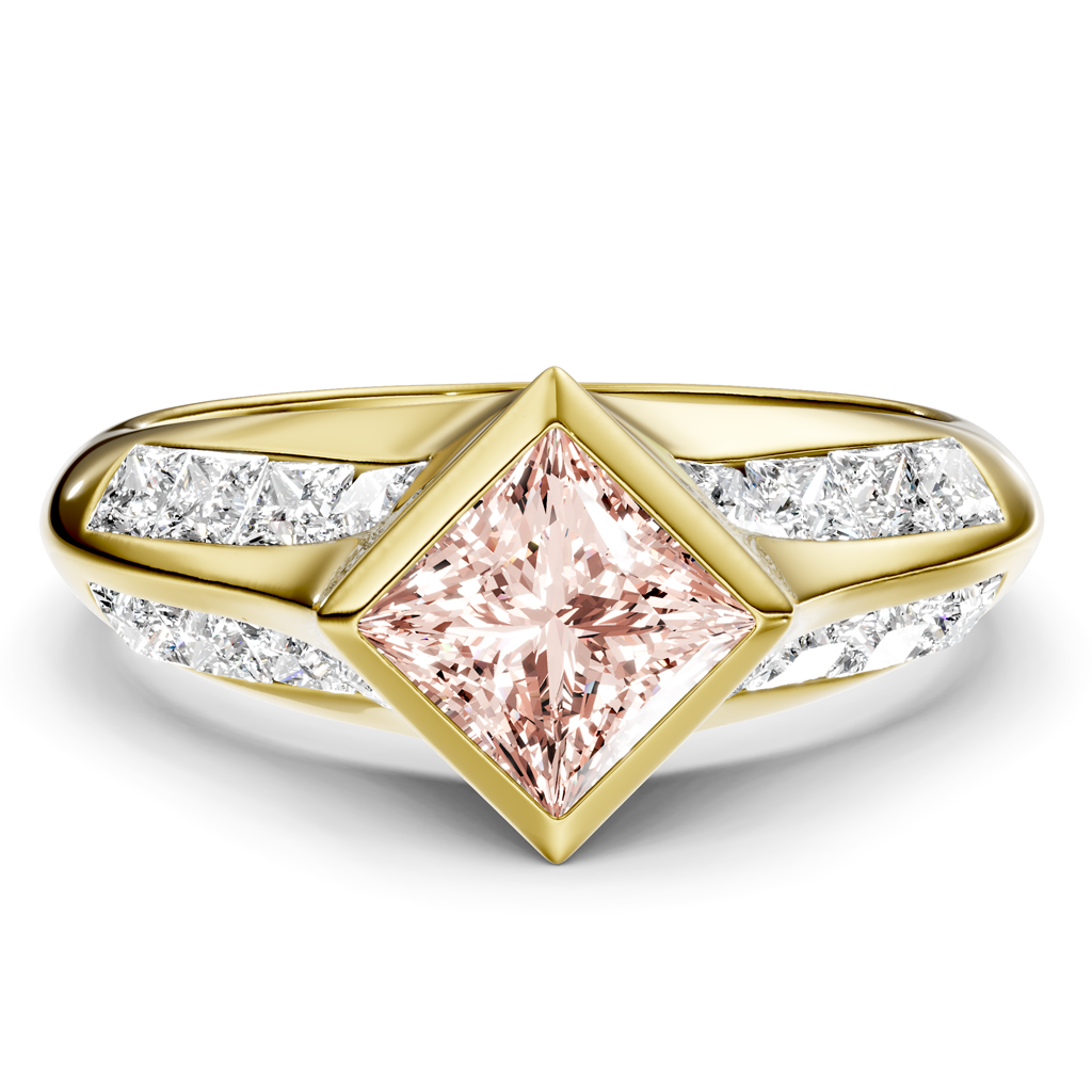 2.00-5.00 CT Princess Cut Fancy Pink Diamonds - Engagement Ring