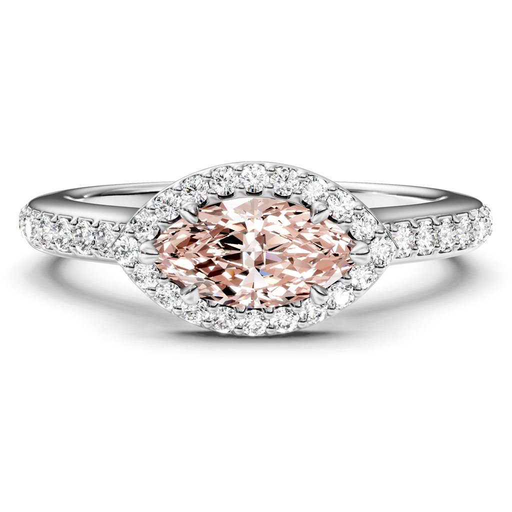 1.30-4.30 CT Marquise &amp; Round Cut Fancy Pink Diamonds - Engagement Ring