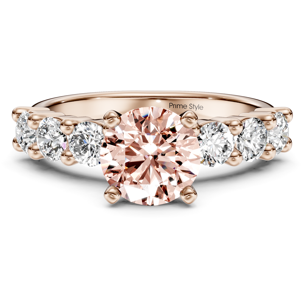 1.90-4.90 CT Round Cut Fancy Pink Diamonds - Engagement Ring