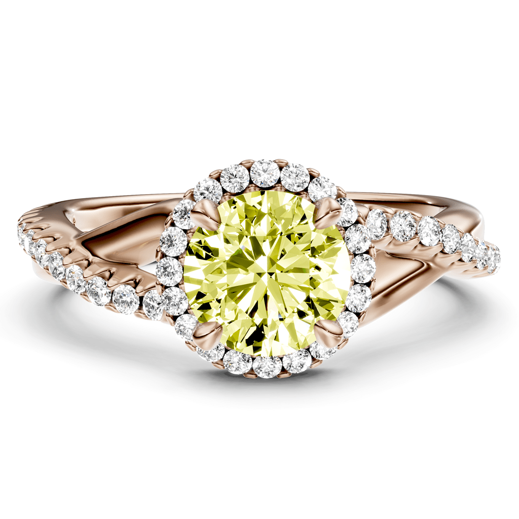 1.25 - 4.25 CT Round Cut Fancy Yellow Diamonds - Engagement Ring - Primestyle.com