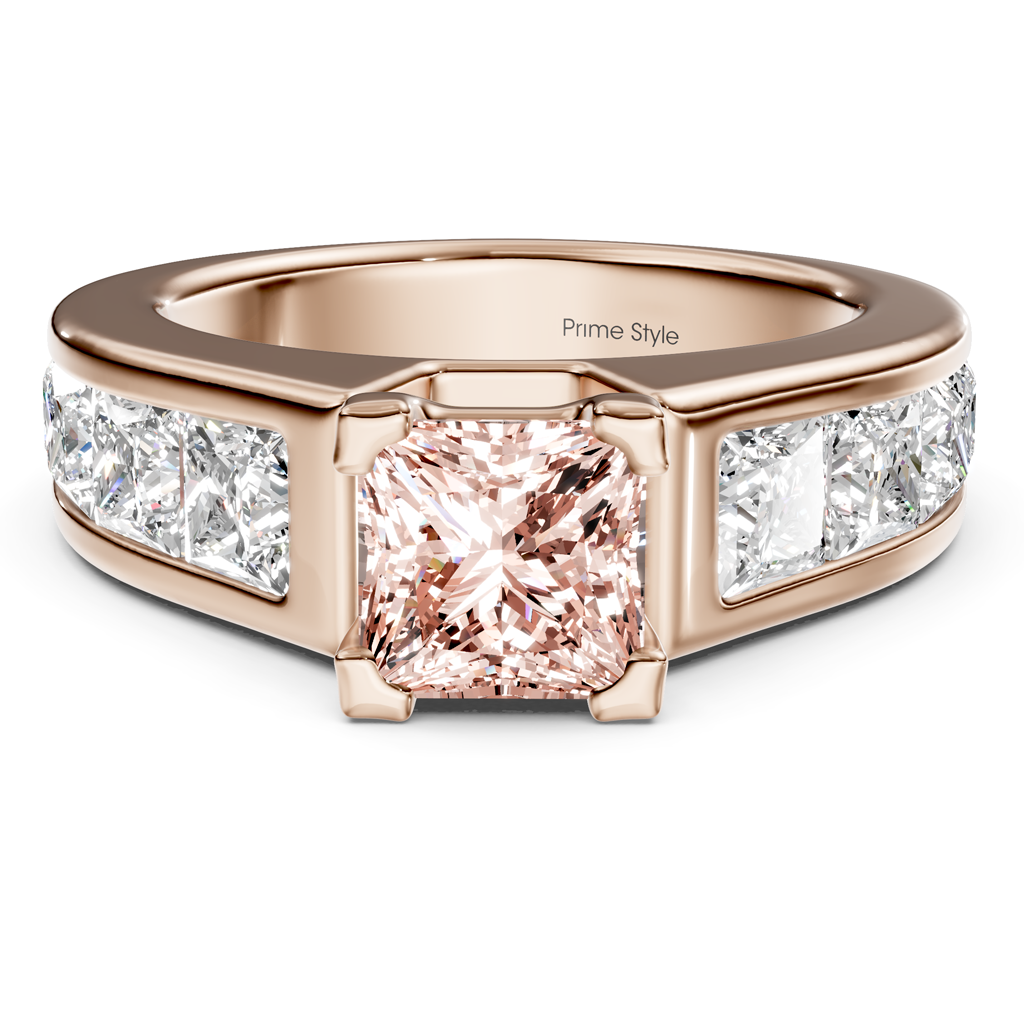 3.30-6.30 CT Princess Cut Fancy Pink Diamonds - Engagement Ring