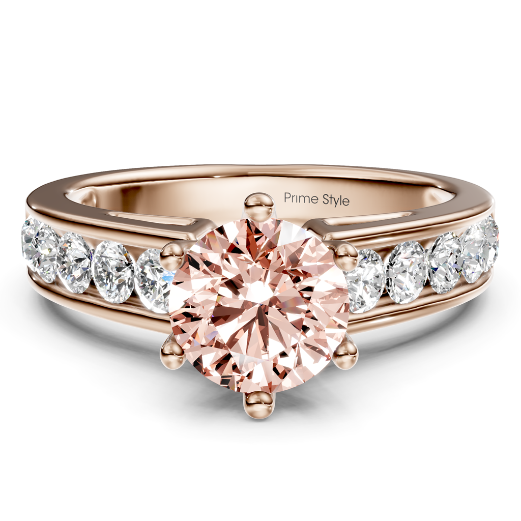 1.65-4.65 CT Round Cut Fancy Pink Diamonds - Engagement Ring