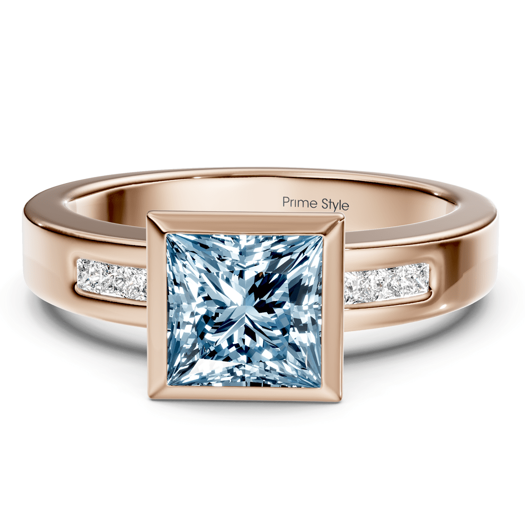 1.20 - 4.20 CT Princess Cut Fancy Blue Diamonds - Engagement Ring - Primestyle.com