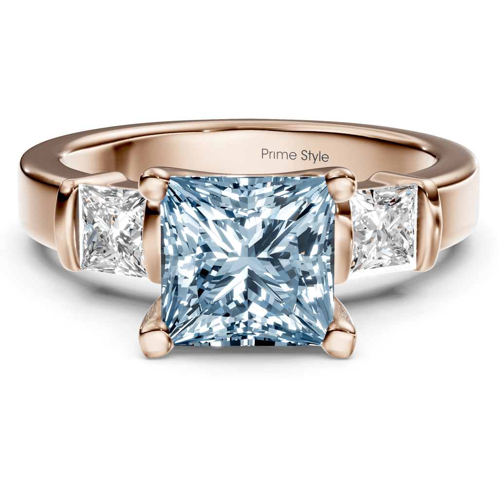 1.50 - 4.50 CT Princess Cut Fancy Blue Diamonds - Engagement Ring - Primestyle.com