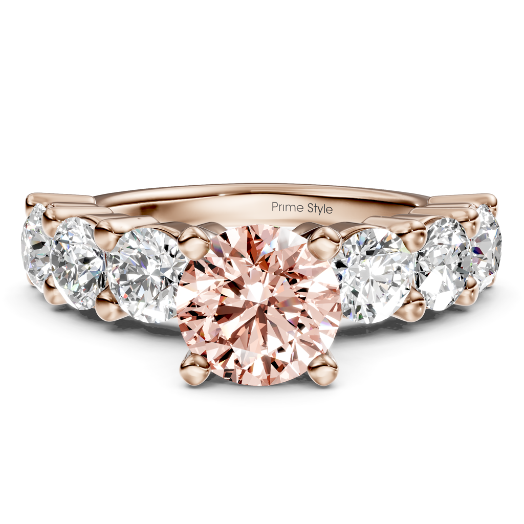 2.50-5.50 CT Round Cut Fancy Pink Diamonds - Engagement Ring