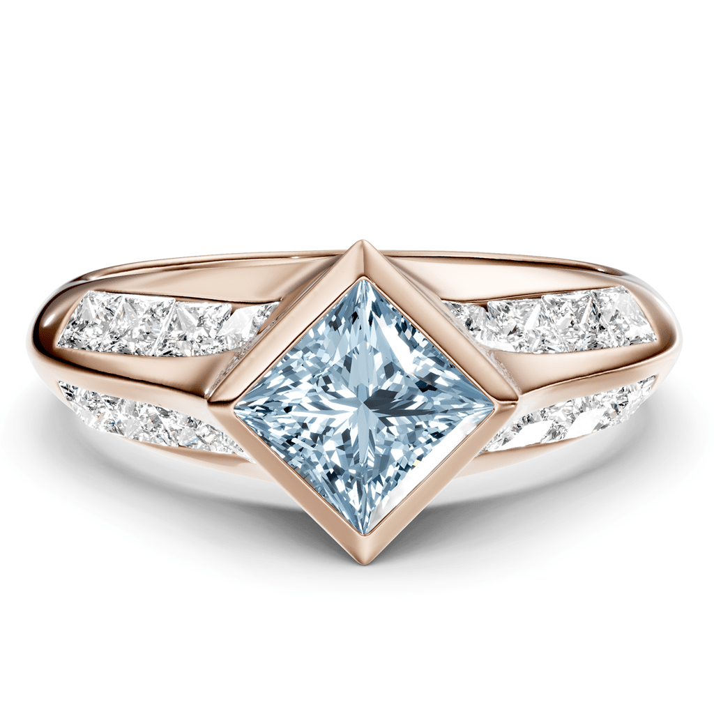 2.00 - 5.00 CT Princess Cut Fancy Blue Diamonds - Engagement Ring - Primestyle.com