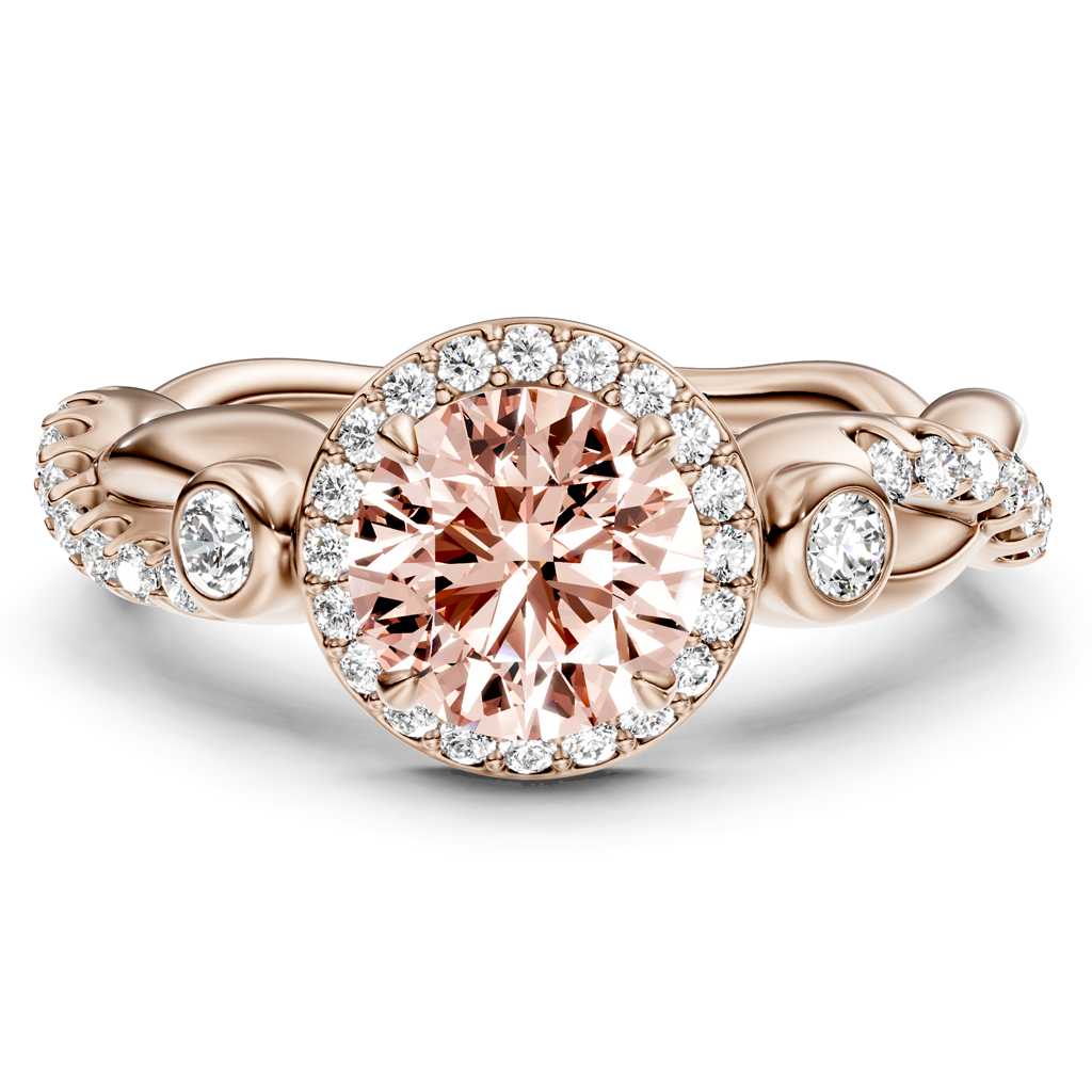 1.70-4.70 CT Princess &amp; Round Cut Fancy Pink Diamonds - Engagement Ring