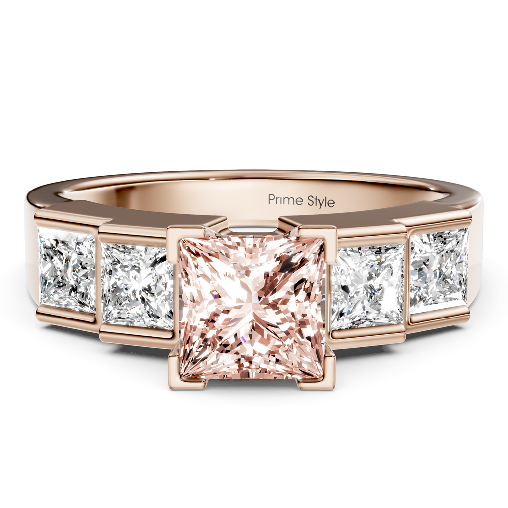 1.80-4.80 CT Princess Cut Fancy Pink Diamonds - Engagement Ring