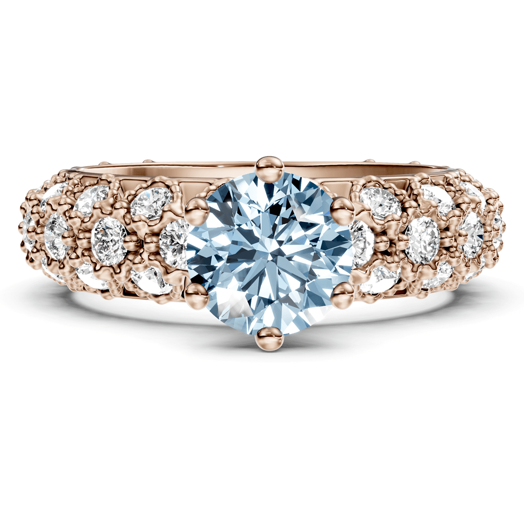 2.50 - 5.50 CT Round Cut Fancy Blue Diamonds - Engagement Ring - Primestyle.com