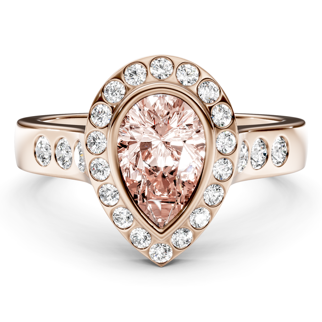 1.38-4.38 CT Pear &amp; Round Cut Fancy Pink Diamonds - Engagement Ring