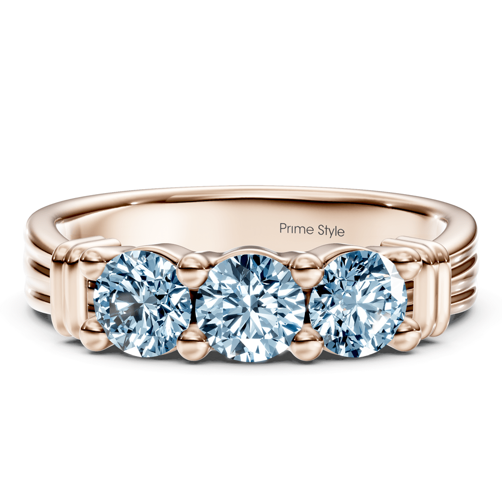 1.55-4.55 CT Round Cut Fancy Blue Diamonds - Engagement Ring