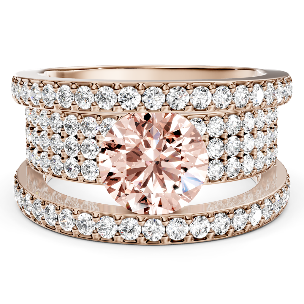 2.80-5.80 CT Round Cut Fancy Pink Diamonds - Engagement Ring