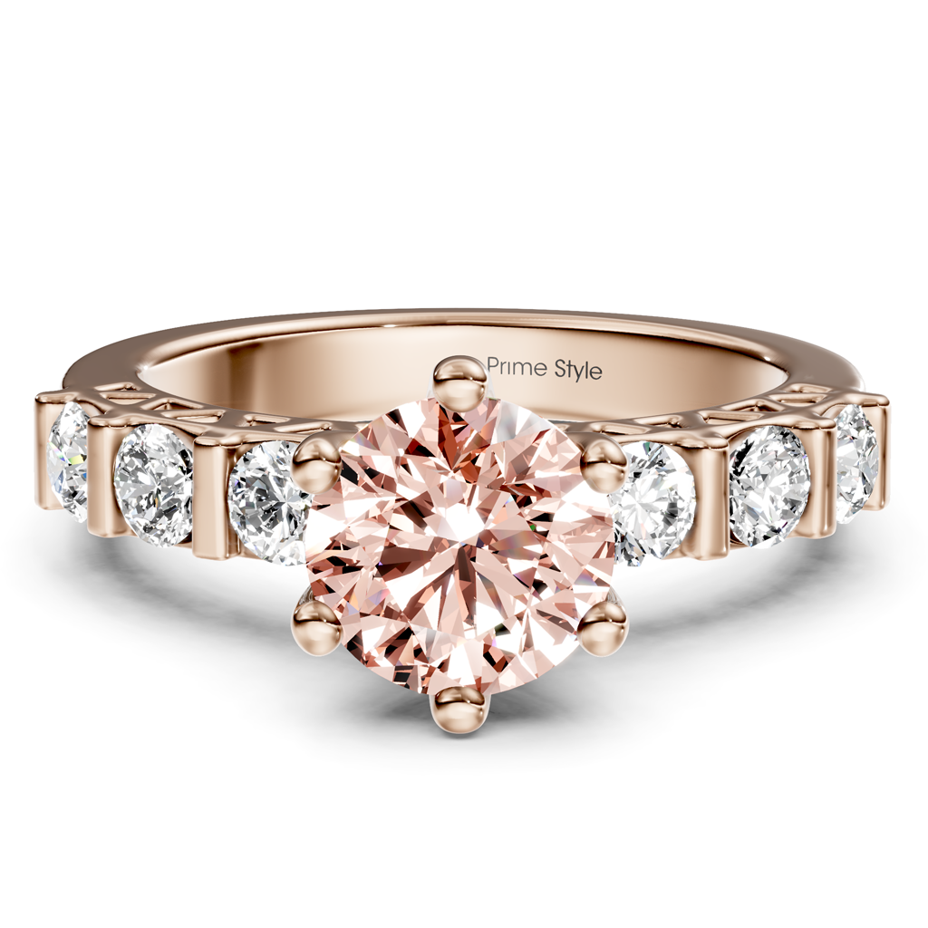 1.60-4.60 CT Round Cut Fancy Pink Diamonds - Engagement Ring