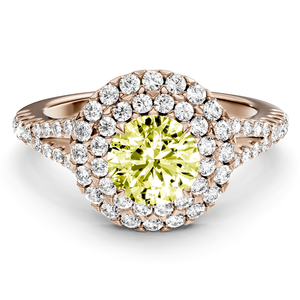 1.49 - 4.49 CT Round Cut Fancy Yellow Diamonds - Engagement Ring - Primestyle.com