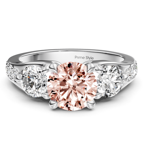 2.05-5.05 CT Round Cut Fancy Pink Diamonds - Engagement Ring