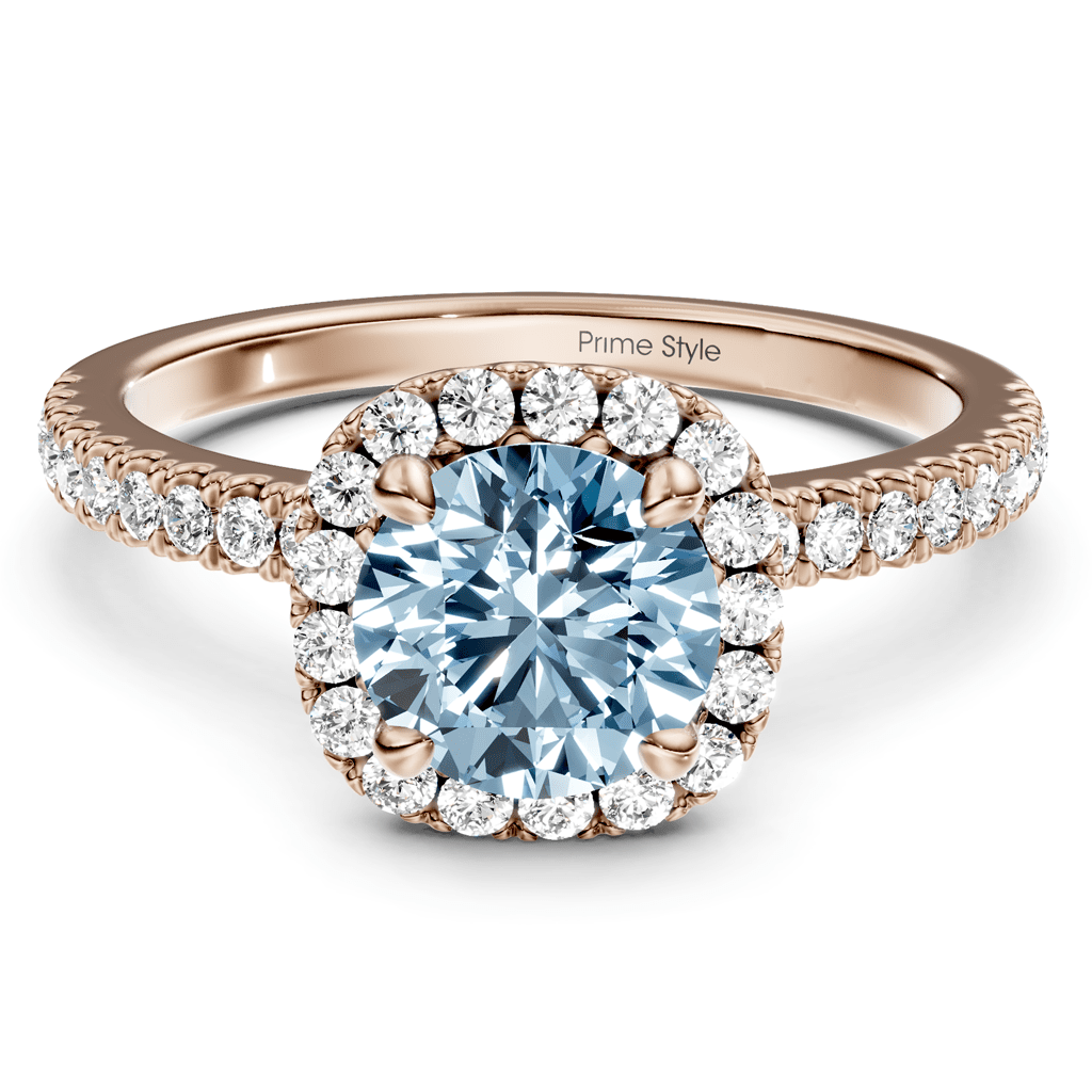 1.40 - 4.40 CT Round Cut Fancy Blue Diamonds - Engagement Ring - Primestyle.com