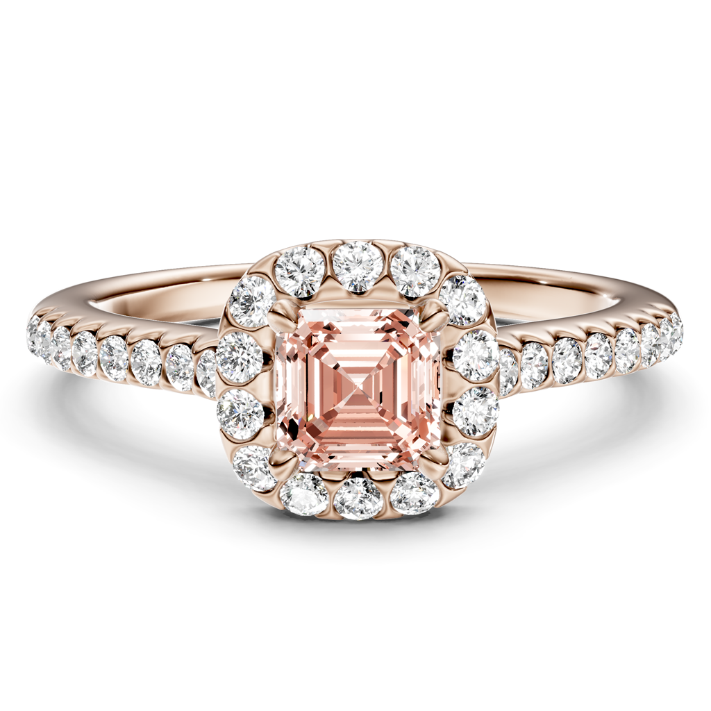1.35-4.35 CT Ascher &amp; Round Cut Fancy Pink Diamonds - Engagement Ring