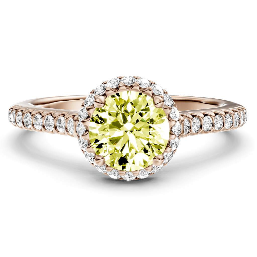 1.30 - 4.30 CT Round Cut Fancy Yellow Diamonds - Engagement Ring - Primestyle.com