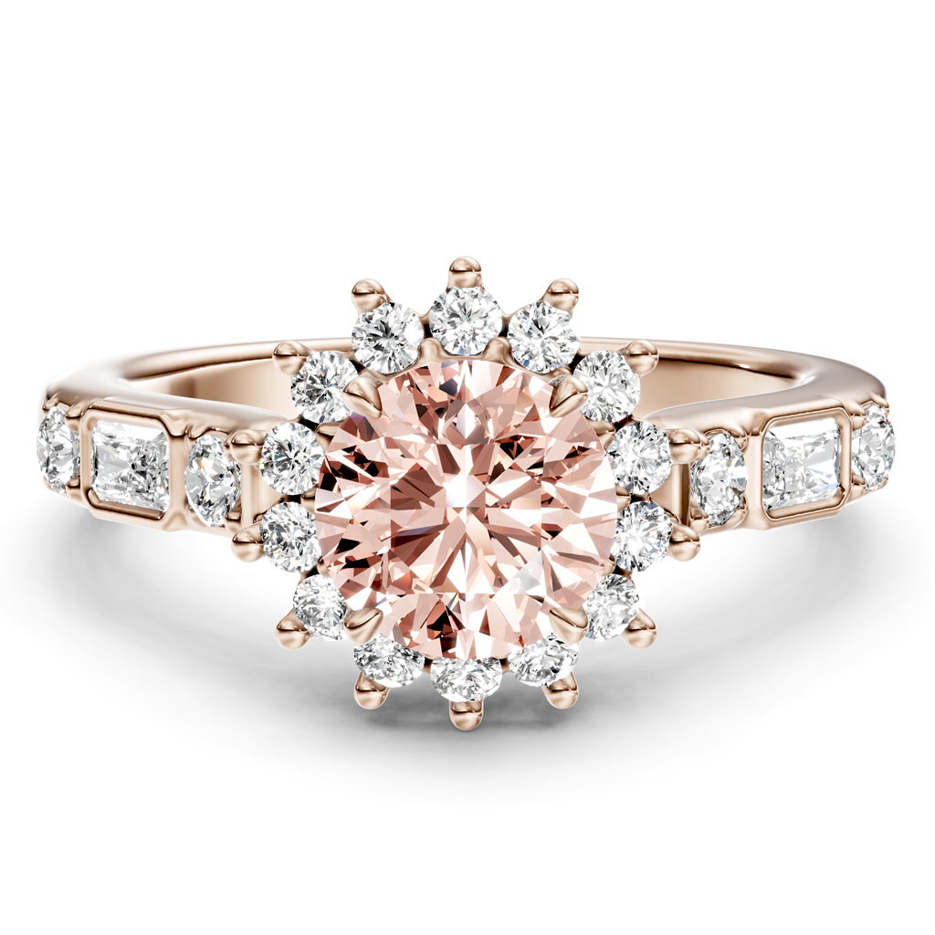 1.57-4.57 CT Radiant &amp; Round Cut Fancy Pink Diamonds - Engagement Ring