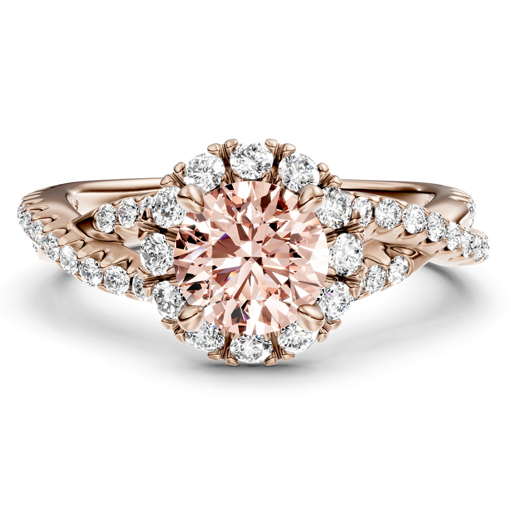 1.45-4.45 CT Round Cut Fancy Pink Diamonds - Engagement Ring