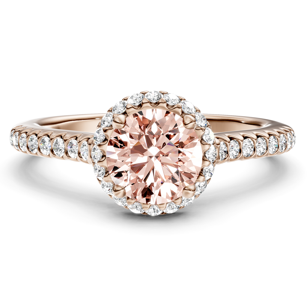 1.30-4.30 CT Round Cut Fancy Pink Diamonds - Engagement Ring