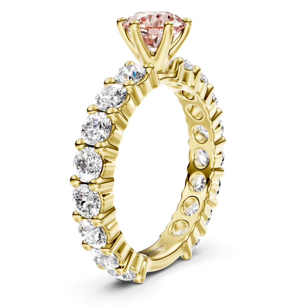 3.40-6.40 CT Emerald &amp; Round Cut Fancy Pink Diamonds - Engagement Ring