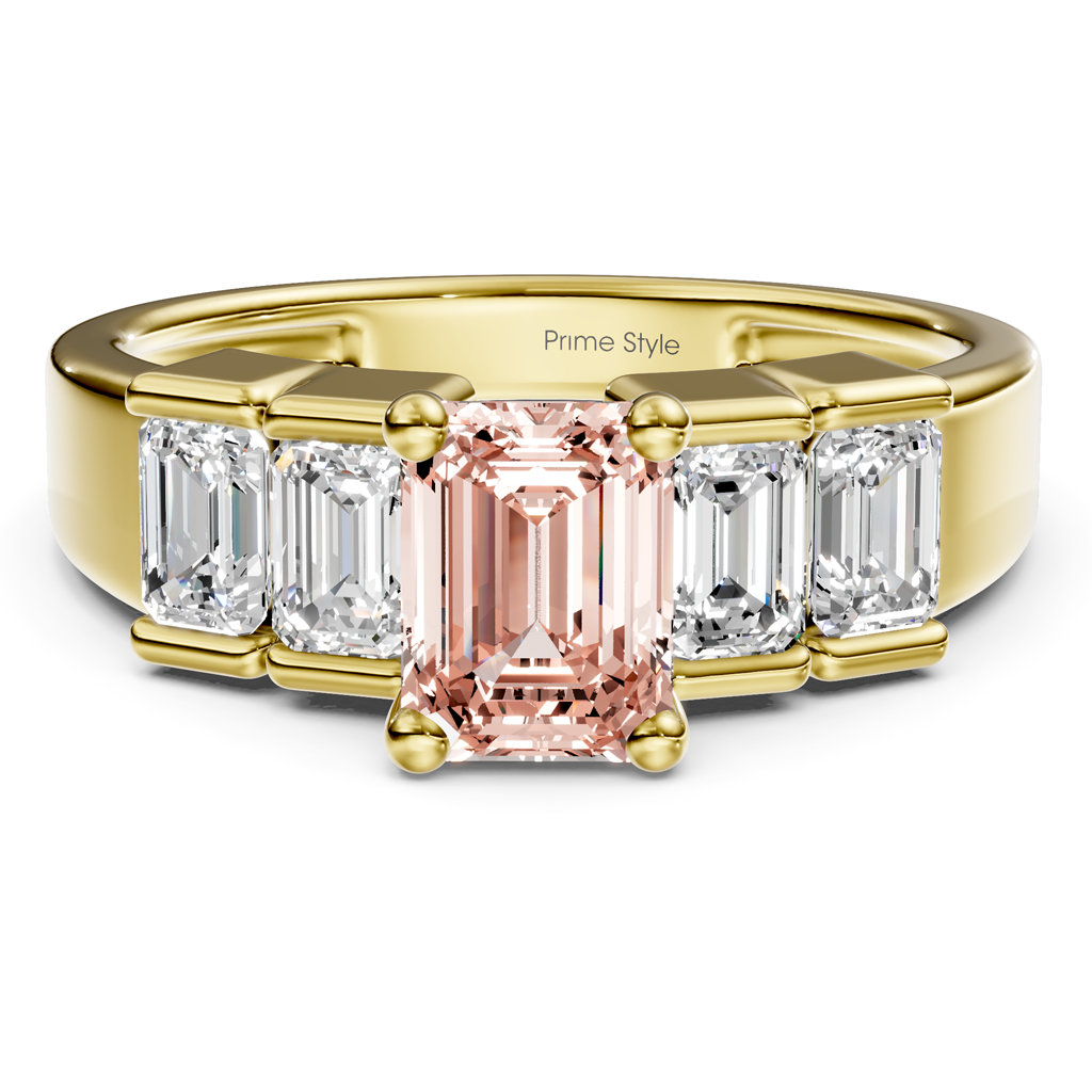 2.30-5.30 CT Emerald Cut Fancy Pink Diamonds - Engagement Ring