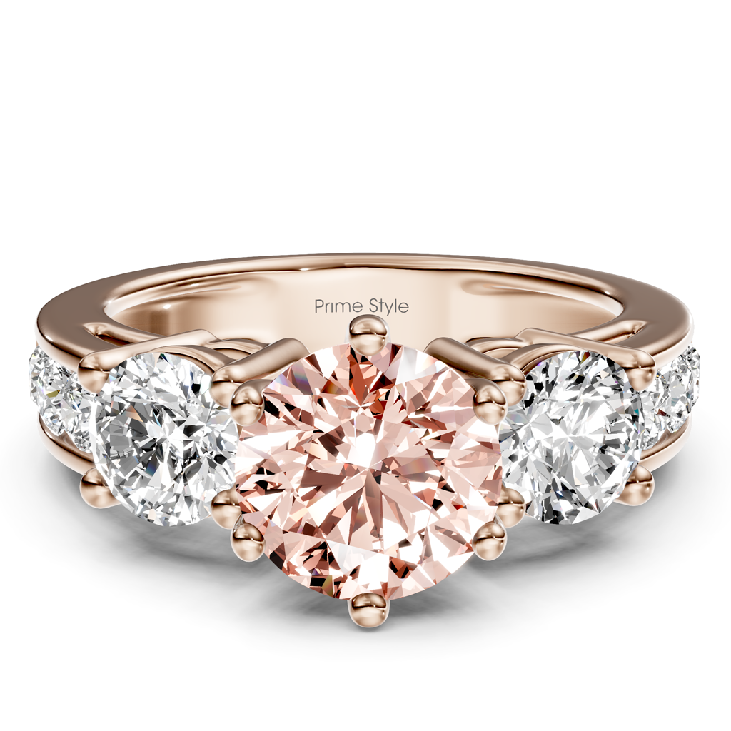 1.80-4.80 CT Princess &amp; Round Cut Fancy Pink Diamonds - Engagement Ring