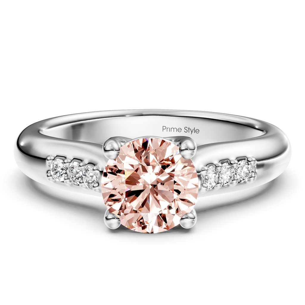 1.10-4.10 CT Round Cut Fancy Pink Diamonds - Engagement Ring