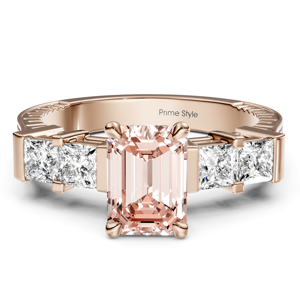 1.55-4.55 CT Princess &amp; Round Cut Fancy Pink Diamonds - Engagement Ring