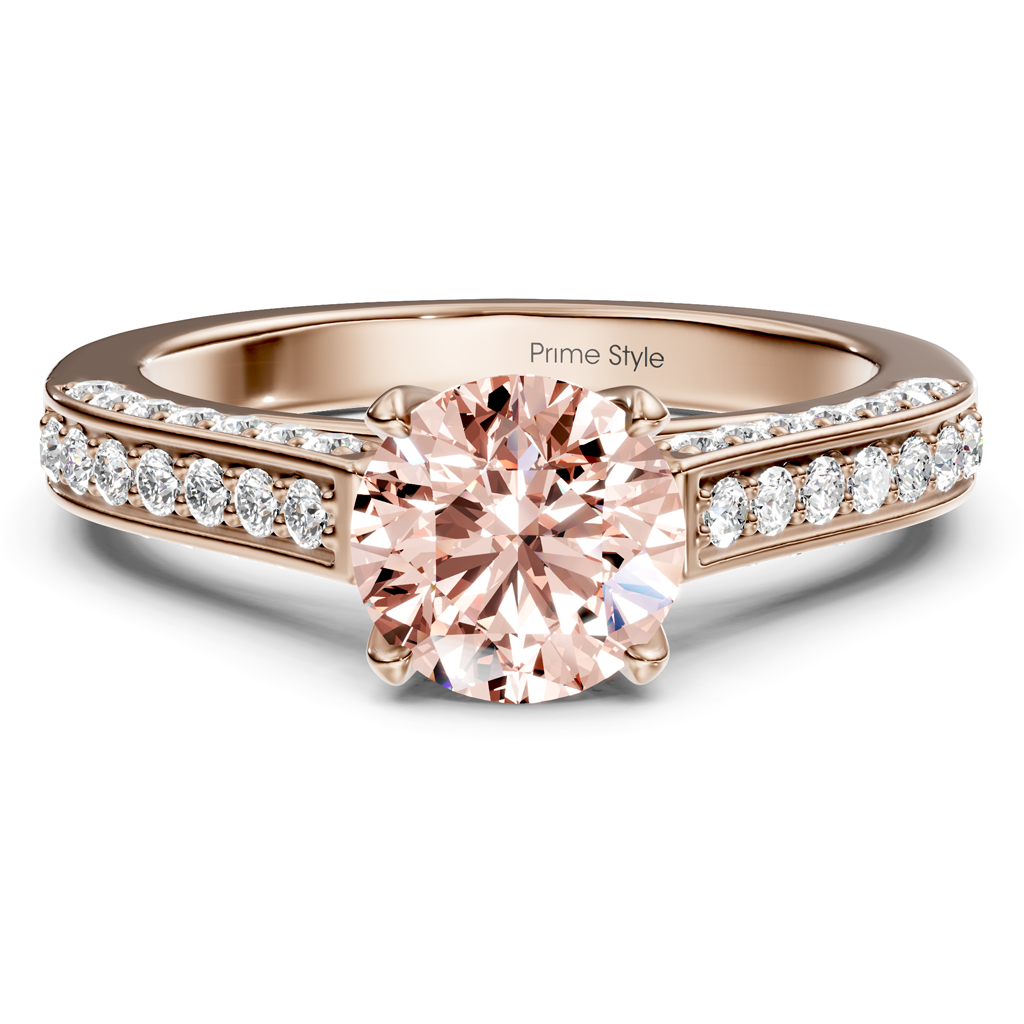1.40-4.40 CT Round Cut Fancy Pink Diamonds - Engagement Ring