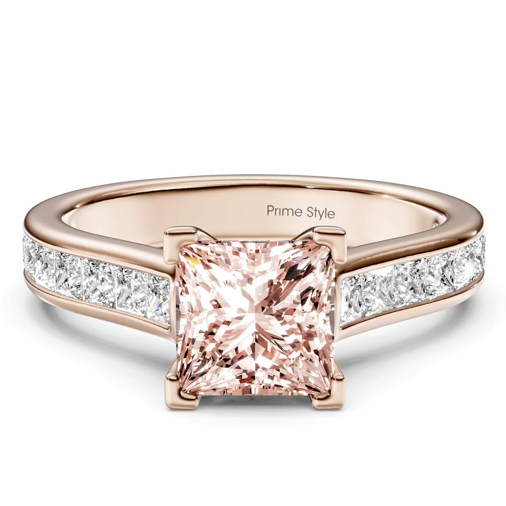 1.80-4.80 CT Princess Cut Fancy Pink Diamonds - Engagement Ring