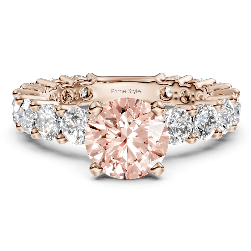 3.25 - 6.25 CT Round Cut Fancy Pink Diamonds - Engagement Ring - Primestyle.com