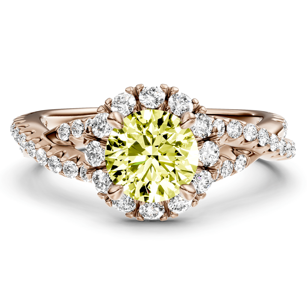 1.45 - 4.45 CT Round Cut Fancy Yellow Diamonds - Engagement Ring - Primestyle.com