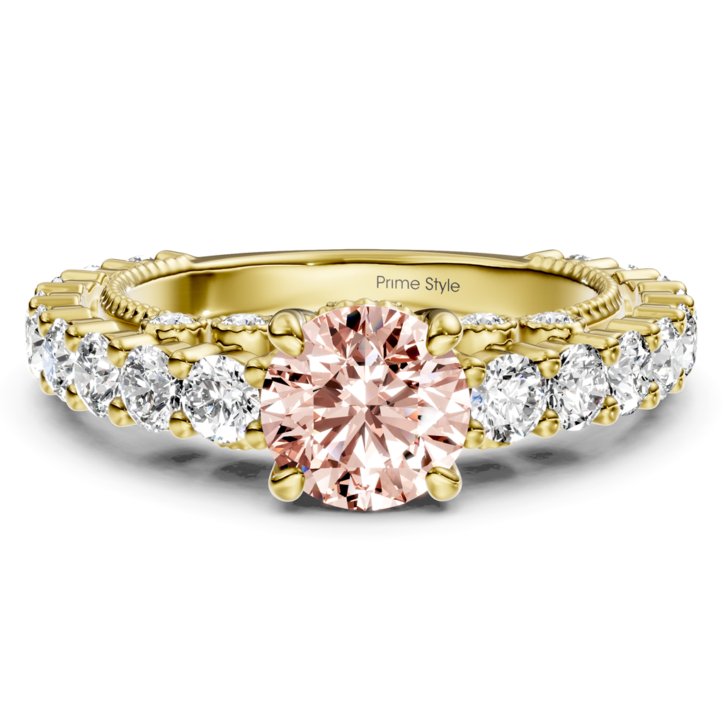 2.70-5.70 CT Round Cut Fancy Pink Diamonds - Engagement Ring