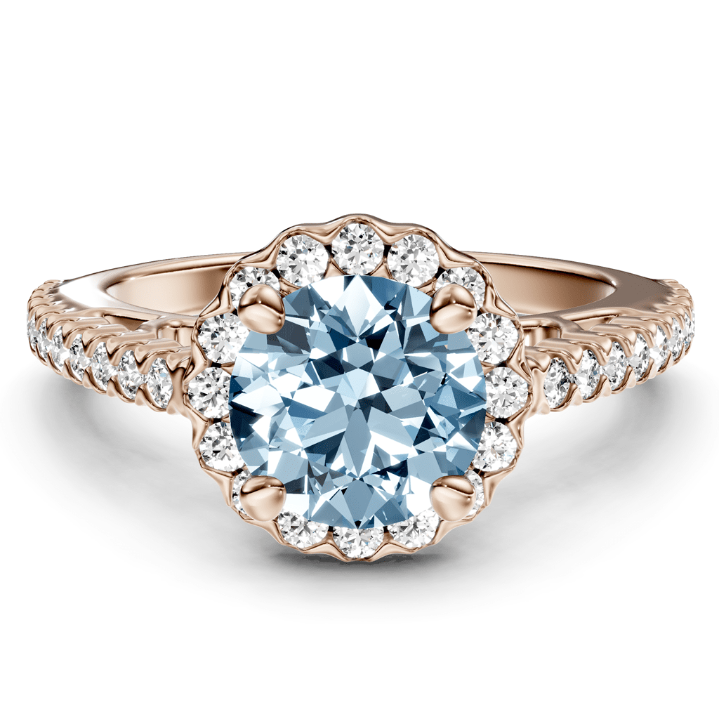 1.35 - 4.35 CT Round Cut Fancy Blue Diamonds - Engagement Ring - Primestyle.com