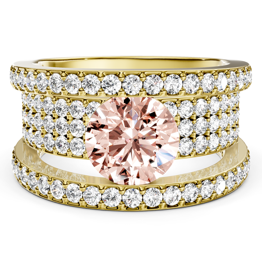 2.80-5.80 CT Round Cut Fancy Pink Diamonds - Engagement Ring